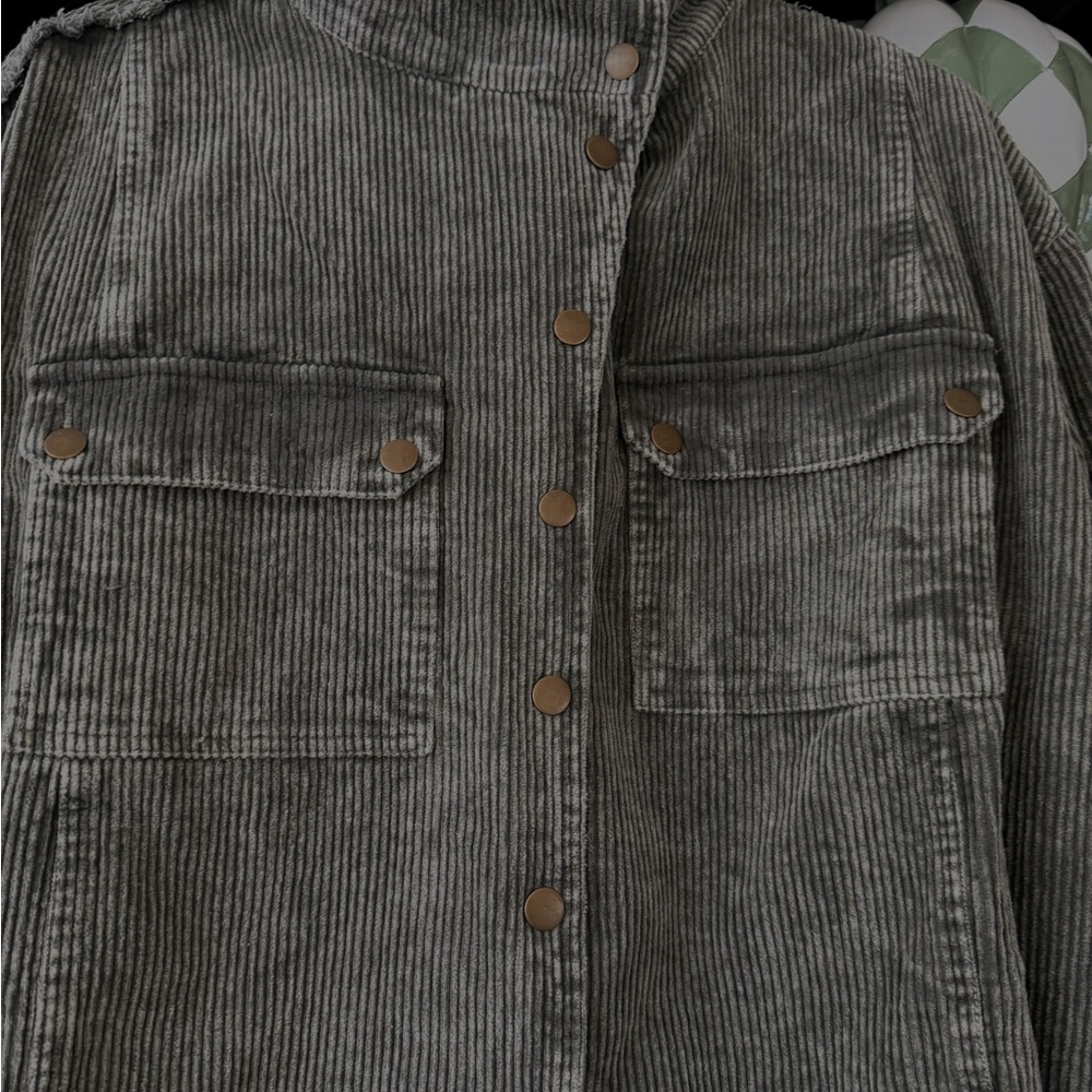 Oli & Hali Sage/ Grey Corduroy Utility Jacket - Picture 8 of 10
